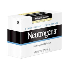 Neutrogena Original Transparent Facial Cleansing Bar, Fragrance-Free Glycerin Face Wash Bar Soap for Gentle Daily Cleansing, Hypoallergenic & Dye-Free Pure Facial Soap, 3.5 oz