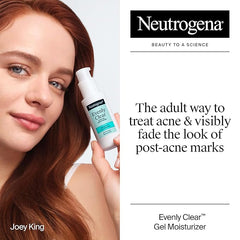 Neutrogena Evenly Clear Acne Gel Moisturizer with Salicylic Acid & N-Acetyl Glucosamine, Lightweight Non-Greasy Face Moisturizer Helps Treat Breakouts & Visibly Fade the look of Post-Acne, 1.7 fl. oz