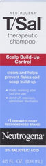 Neutrogena T/Sal Therapeutic Dandruff Shampoo,Scalp Build-Up Control,3% Salicylic Acid,Psoriasis Treatment,Seborrheic Dermatitis Shampoo,Clears Flakes,Fragrance Free,4.5 fl oz,(Pack of 4)