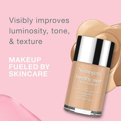 Neutrogena Healthy Skin Liquid Foundation Makeup with Broad Spectrum SPF 20 Sunscreen, Lightweight, Medium Coverage Makeup with Sunscreen and Pro-Vitamin B5, Natural Ivory 20, 1 fl. oz