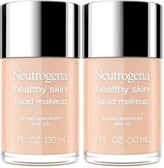 Neutrogena Healthy Skin Liquid Makeup Foundation, Broad Spectrum SPF 20 Sunscreen, Lightweight & Flawless Coverage Foundation with Antioxidant Vitamin E & Feverfew, Medium Beige, 1 fl. oz (Pack of 2)